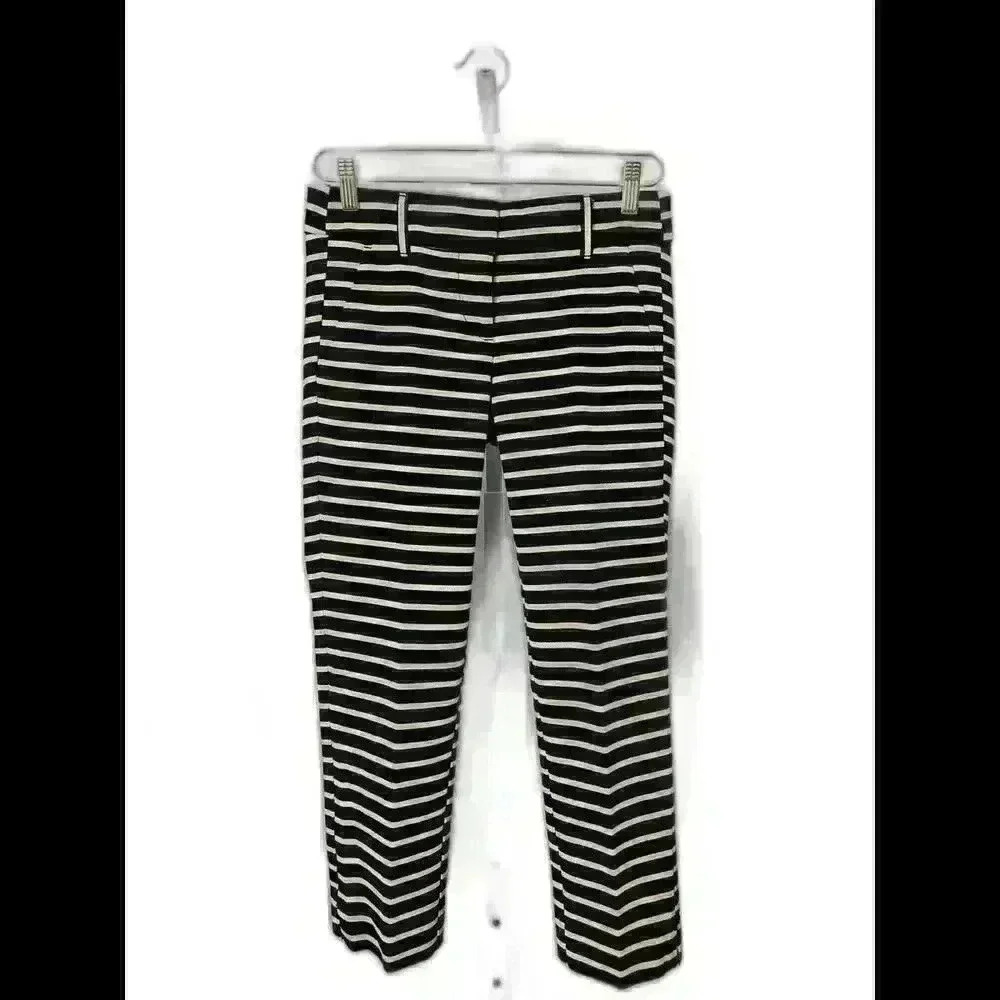 Chic Black and White Striped Trousers for Stylish Outings